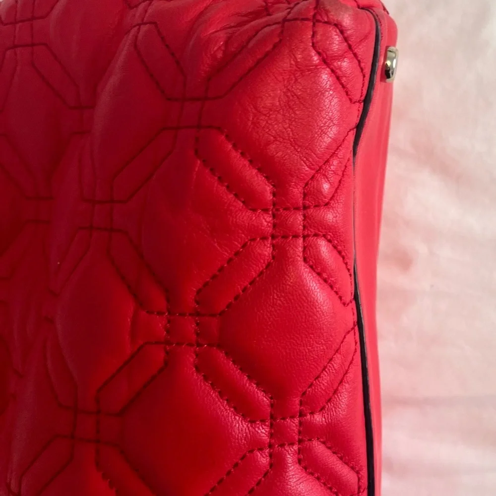 SOLD. Kate Spade Red Quilted Xmas Holiday Chic Designer Bag - Picture 9 of 9